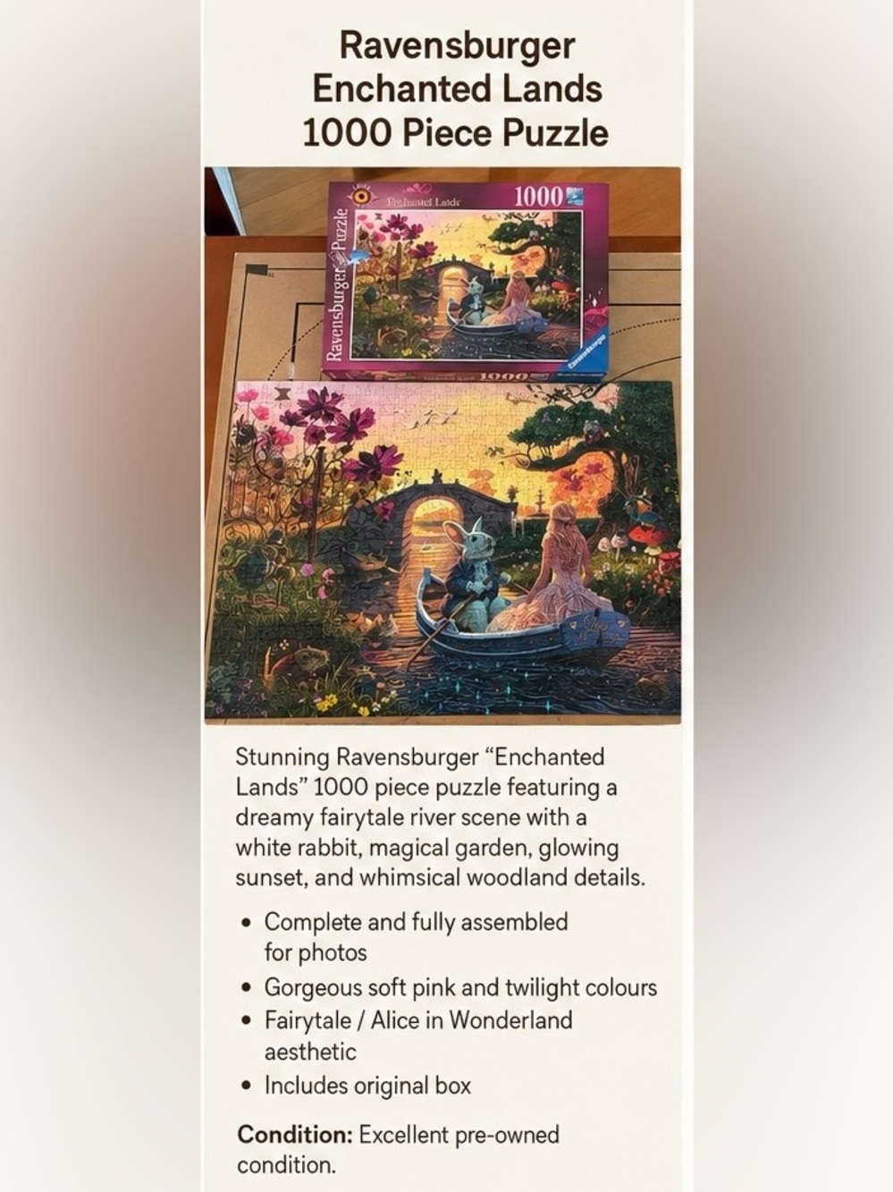 Ravensburger Enchanted Lands 1000-Piece Puzzle - Pink, Purple, Blue, Green